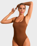 ShesWays® Wide Strap Backless Thong Bodysuit