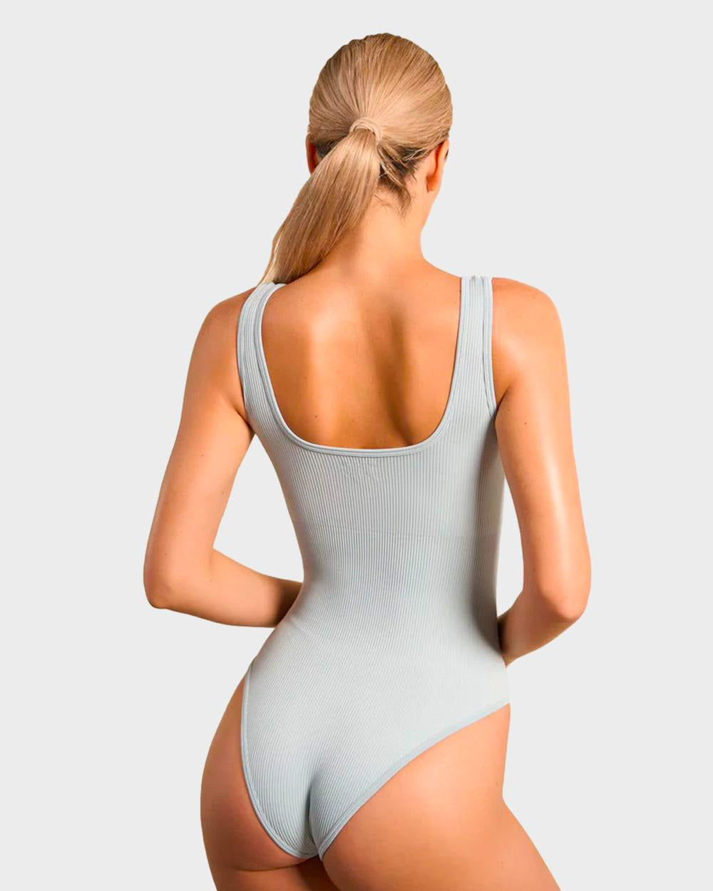 ShesWays® Wide Strap Backless Thong Bodysuit