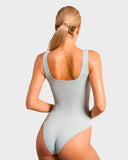 ShesWays® Wide Strap Backless Thong Bodysuit