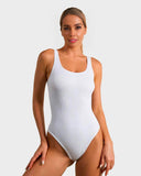 ShesWays® Wide Strap Backless Thong Bodysuit