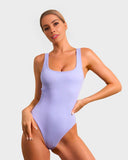 ShesWays® Wide Strap Backless Thong Bodysuit