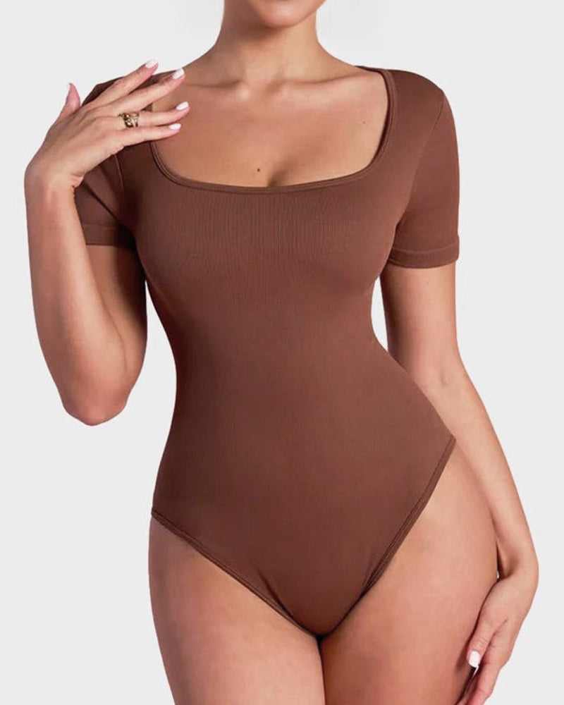 ShesWays® Basic Square Neck Bodysuit