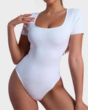 ShesWays® Basic Square Neck Bodysuit