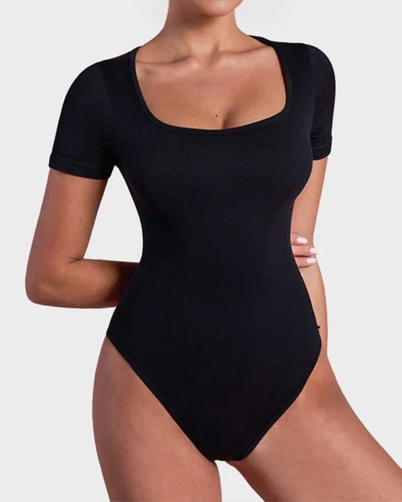 ShesWays® Basic Square Neck Bodysuit