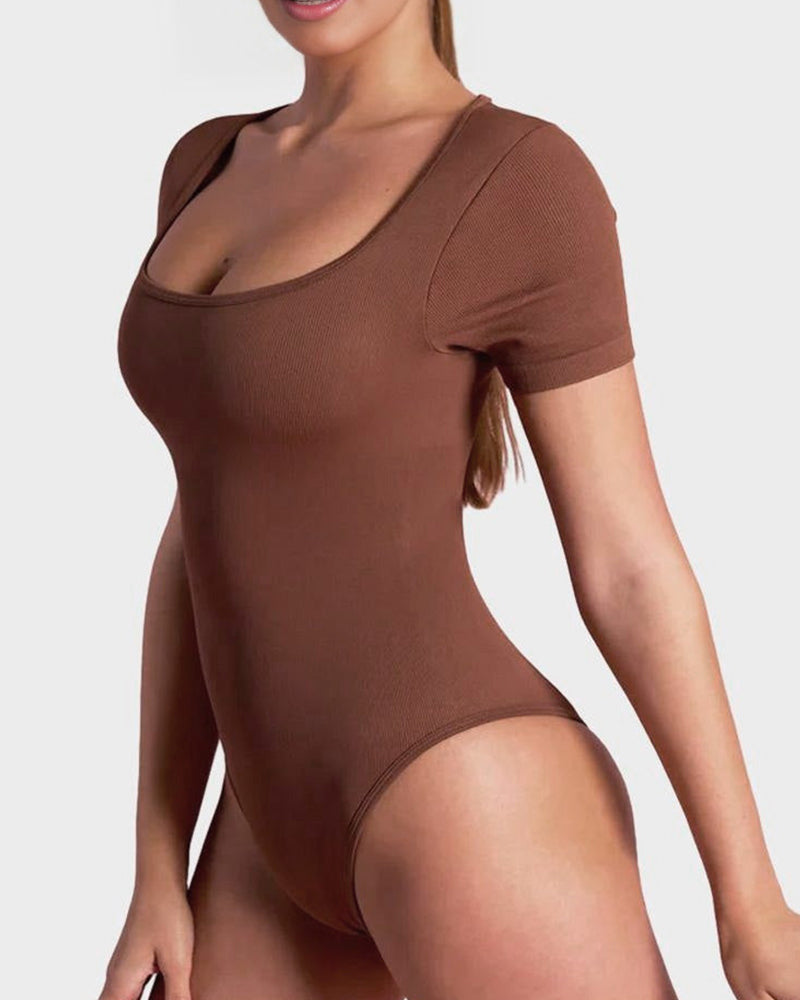 ShesWays® Basic Square Neck Bodysuit