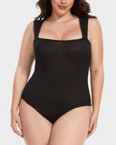 ShesWays® Ribbed Strappy Square Neck Bodysuits