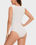 ShesWays® Ribbed Strappy Square Neck Bodysuits