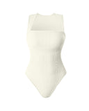 ShesWays® Ribbed Strappy Square Neck Bodysuits