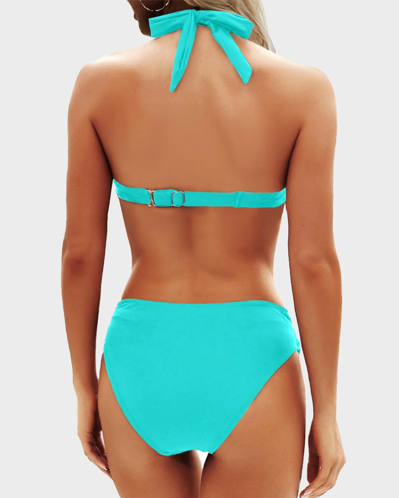 Shesways® Vintage Halter Neck Bikini Swimsuit Set