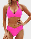 Shesways® Vintage Halter Neck Bikini Swimsuit Set