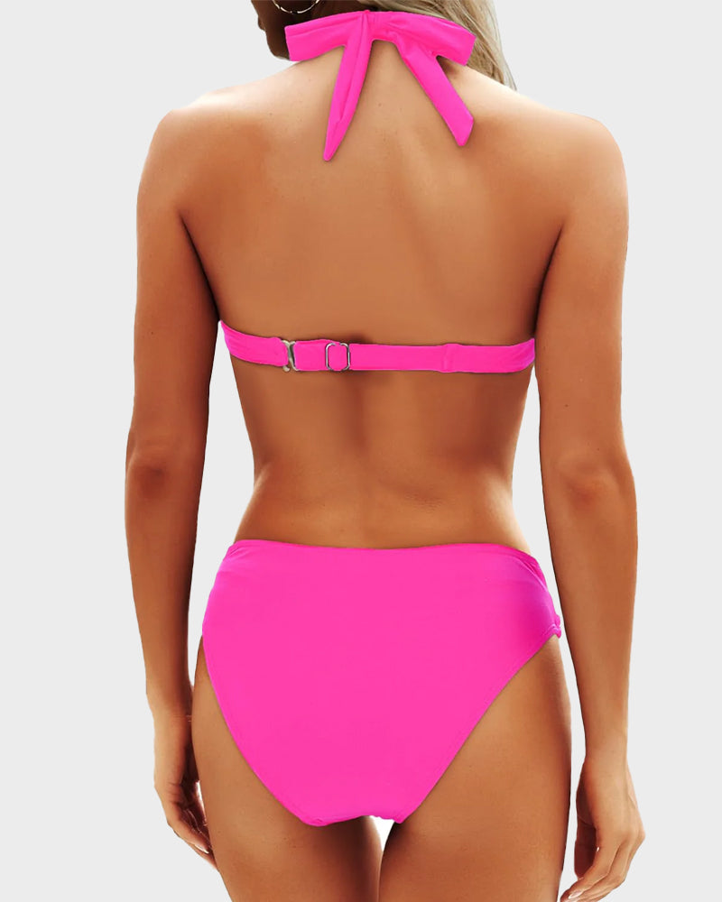 Shesways® Vintage Halter Neck Bikini Swimsuit Set