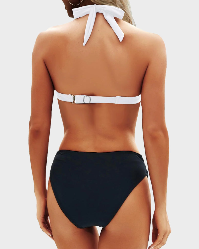 Shesways® Vintage Halter Neck Bikini Swimsuit Set