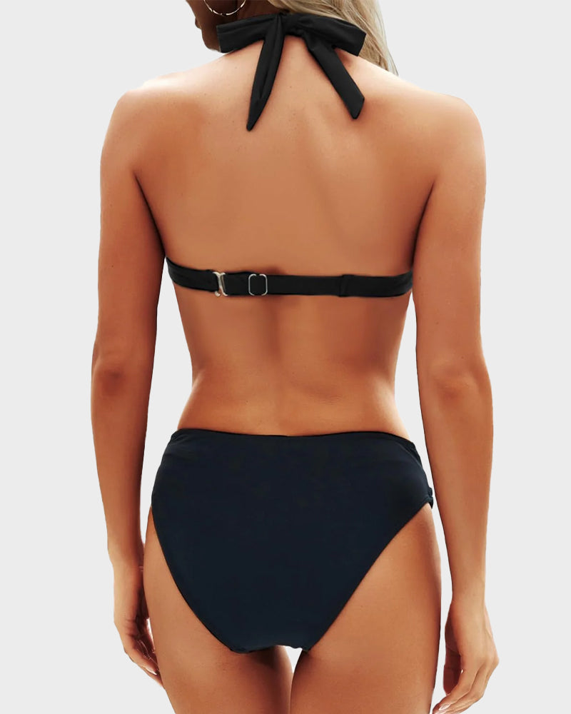 Shesways® Vintage Halter Neck Bikini Swimsuit Set