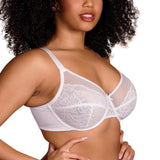 Shesways® Lace Trim Contour Bra-White