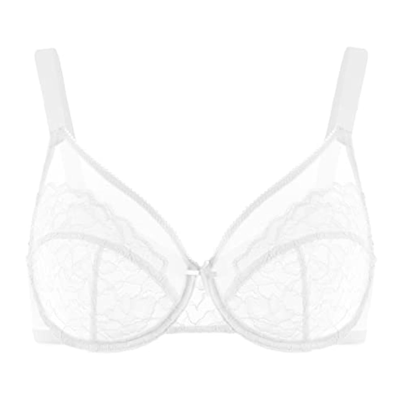 Shesways® Lace Trim Contour Bra-White
