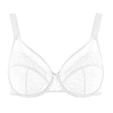 Shesways® Lace Trim Contour Bra-White