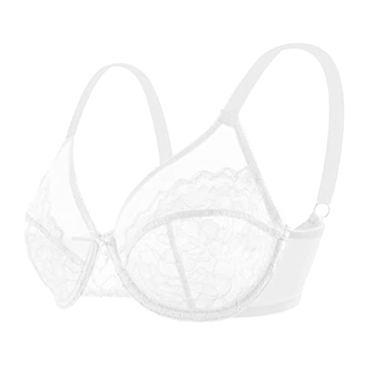 Shesways® Lace Trim Contour Bra-White